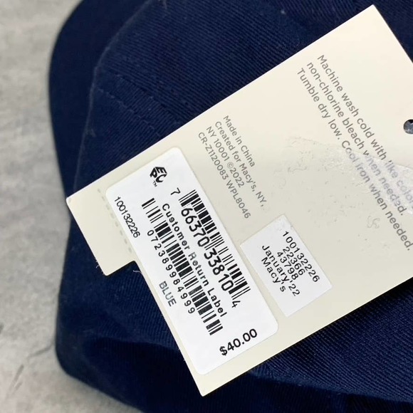 Sun+Stone Men's Navy Solid Panel Adjustable Baseball Cap SZ OS - Picture 8 of 8